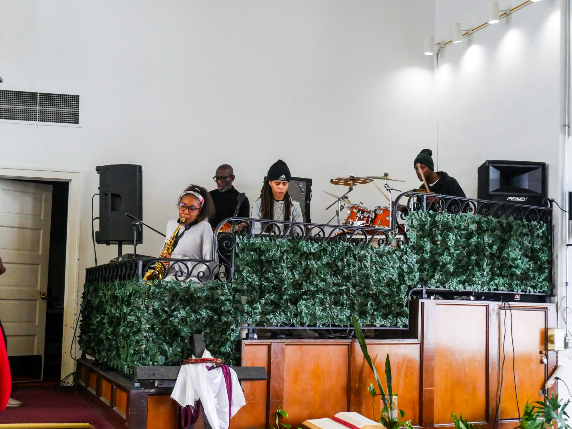 Church event with the congregation gathered together