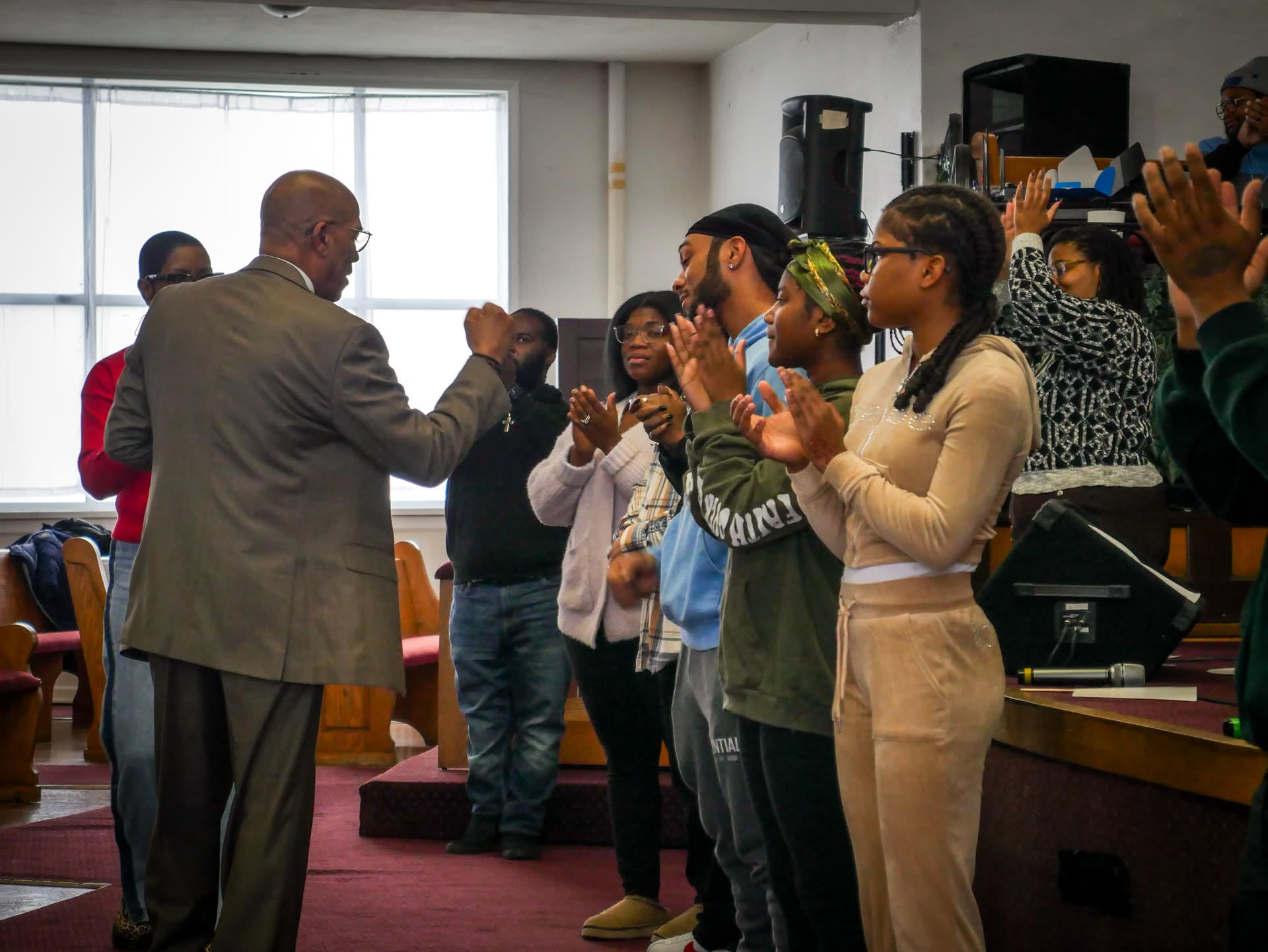 Youth ministry group engaged in activities